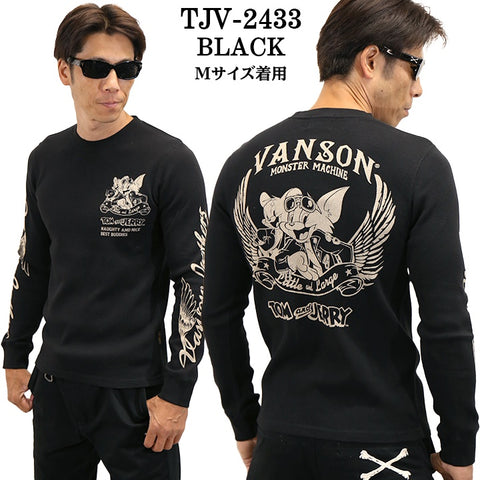 VANSON×TOM&JERRY バンソン トムとジェリー コラボ サーマル 長袖Tシャツ ロンTEE tjv-2433