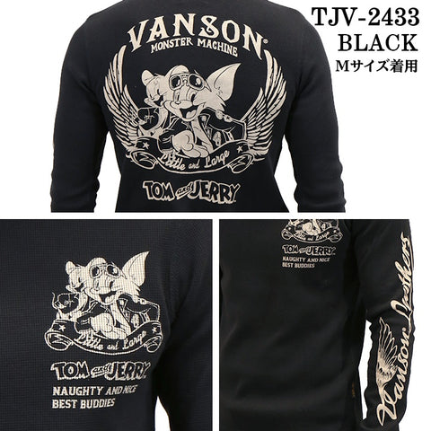 VANSON×TOM&JERRY バンソン トムとジェリー コラボ サーマル 長袖Tシャツ ロンTEE tjv-2433