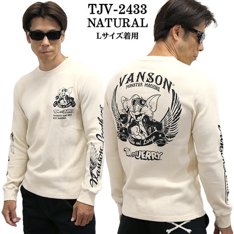 VANSON×TOM&JERRY バンソン トムとジェリー コラボ サーマル 長袖Tシャツ ロンTEE tjv-2433