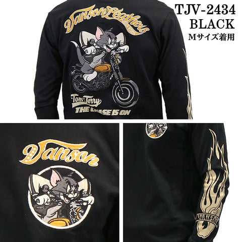 VANSON×TOM&JERRY バンソン トムジェリ コラボ 天竺 長袖Tシャツ ロンTEE tjv-2434