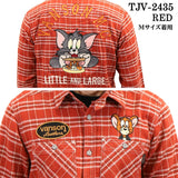 VANSON×TOM&JERRY バンソン トムとジェリー コラボ 長袖 チェックシャツ tjv-2435