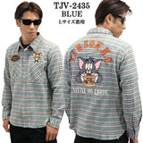 VANSON×TOM&JERRY バンソン トムとジェリー コラボ 長袖 チェックシャツ tjv-2435