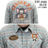 VANSON×TOM&JERRY バンソン トムとジェリー コラボ 長袖 チェックシャツ tjv-2435