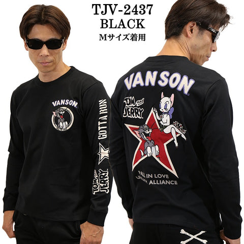 VANSON×TOM&JERRY バンソン トムとジェリー コラボ 天竺 長袖Tシャツ ロンTEE tjv-2437