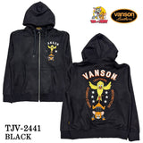 VANSON×TOM&JERRY バンソン トムとジェリー コラボ 起毛 ボンディング F/Zパーカー tjv-2441