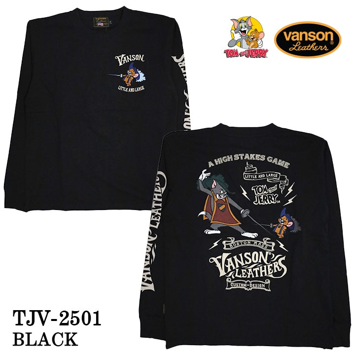 VANSON×TOM&JERRY バンソン トムジェリ コラボ ロンTEE 天竺 長袖Tシャツ tjv-2501