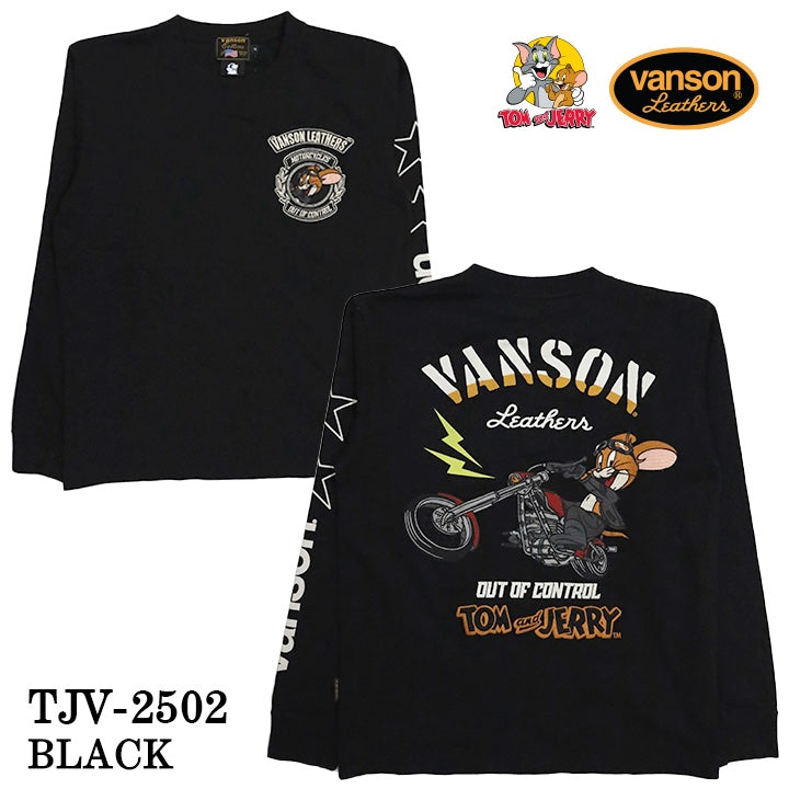 VANSON×TOM&JERRY バンソン トムジェリ コラボ ロンTEE 天竺 長袖Tシャツ tjv-2502
