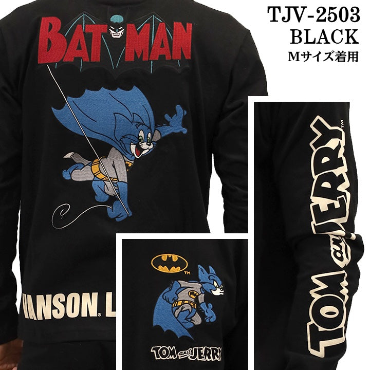 VANSON×TOM&JERRY Warner BROS.ワーナー100周年記念 バンソン トムとジェリー スーパーマン コラボ ロンTEE 天竺 長袖Tシャツ tjv-2503