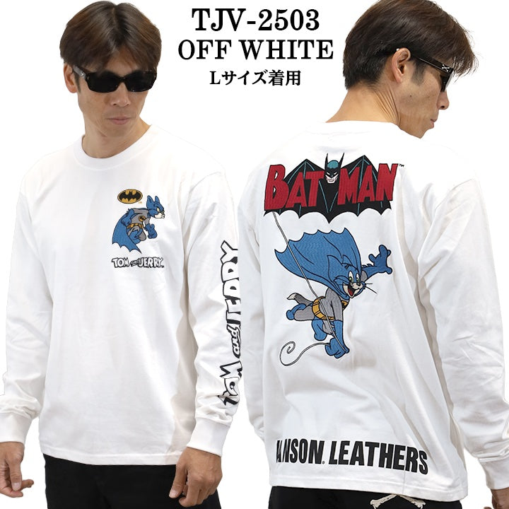 VANSON×TOM&JERRY Warner BROS.ワーナー100周年記念 バンソン トムとジェリー スーパーマン コラボ ロンTEE 天竺 長袖Tシャツ tjv-2503