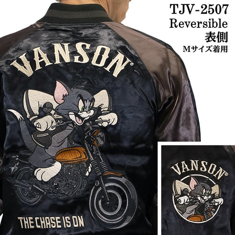 VANSON×TOM&JERRY バンソン トムとジェリー コラボ SKA レーヨン リバーシブル スカジャン tjv-2507