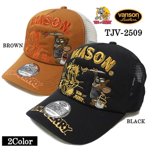 VANSON×TOM&JERRY バンソン トム＆ジェリー ツイルメッシュキャップ 帽子 tjv-2509