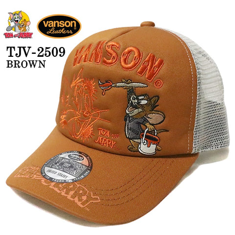 VANSON×TOM&JERRY バンソン トム＆ジェリー ツイルメッシュキャップ 帽子 tjv-2509