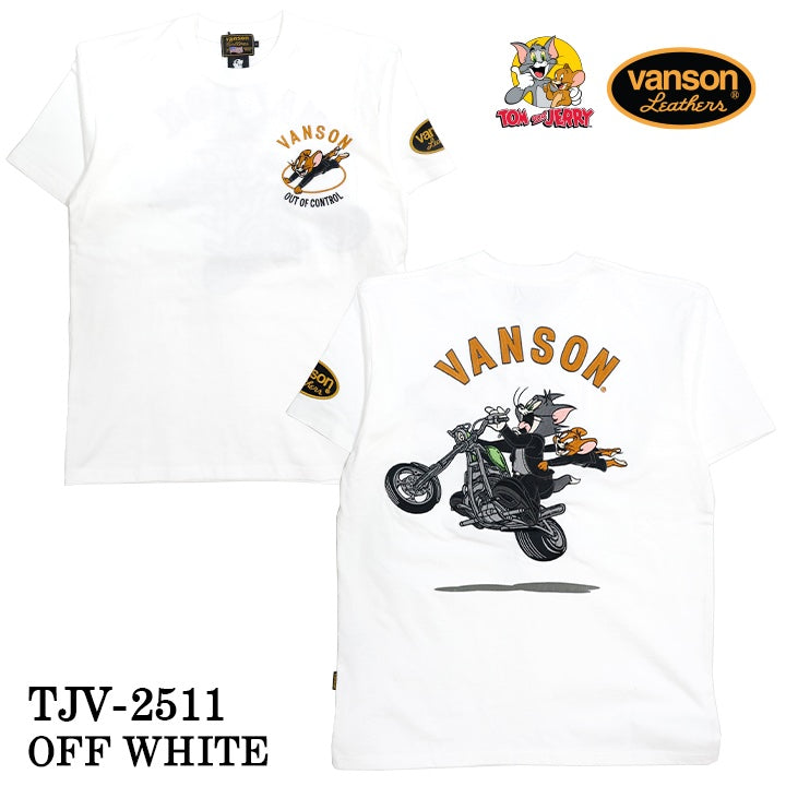 VANSON×TOM&JERRY TEE バンソン トム＆ジェリー 天竺 半袖Tシャツ tjv-2511