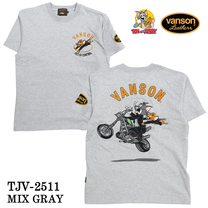 VANSON×TOM&JERRY TEE バンソン トム＆ジェリー 天竺 半袖Tシャツ tjv-2511