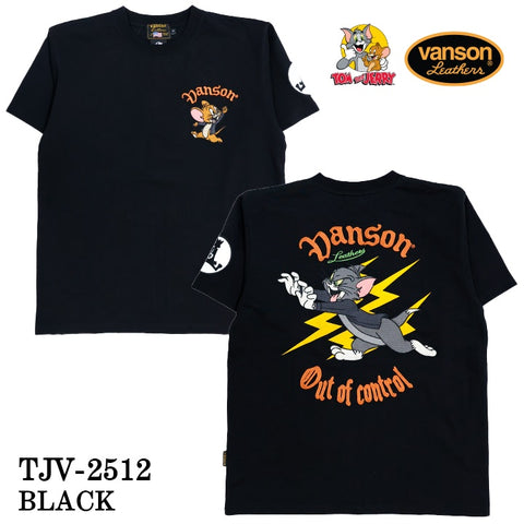 VANSON×TOM&JERRY TEE バンソン トム＆ジェリー 天竺 半袖Tシャツ tjv-2512