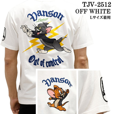 VANSON×TOM&JERRY TEE バンソン トム＆ジェリー 天竺 半袖Tシャツ tjv-2512
