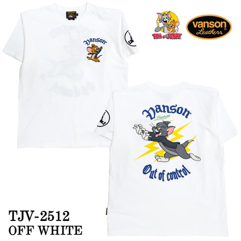 VANSON×TOM&JERRY TEE バンソン トム＆ジェリー 天竺 半袖Tシャツ tjv-2512