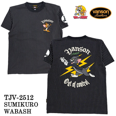 VANSON×TOM&JERRY TEE バンソン トム＆ジェリー 天竺 半袖Tシャツ tjv-2512
