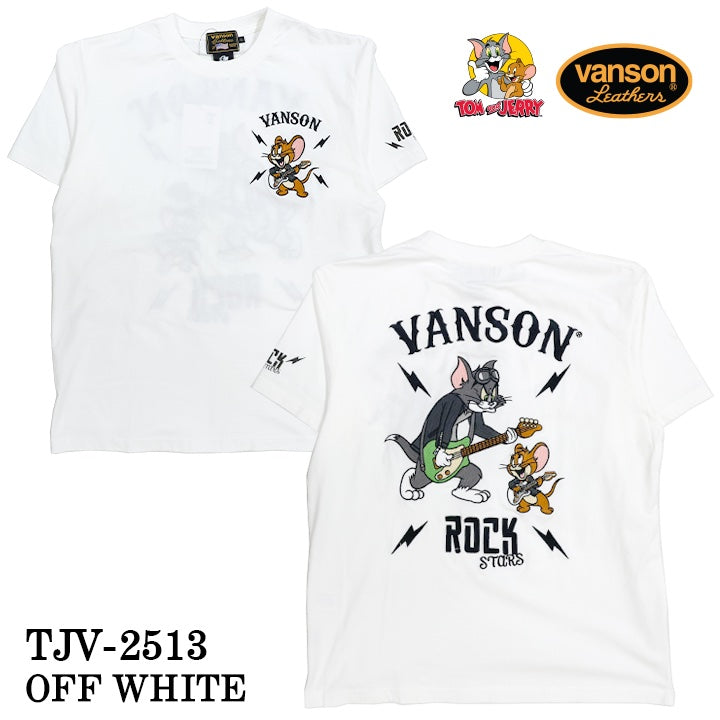 VANSON×TOM&JERRY TEE バンソン トム＆ジェリー ベア天竺 半袖Tシャツ tjv-2513