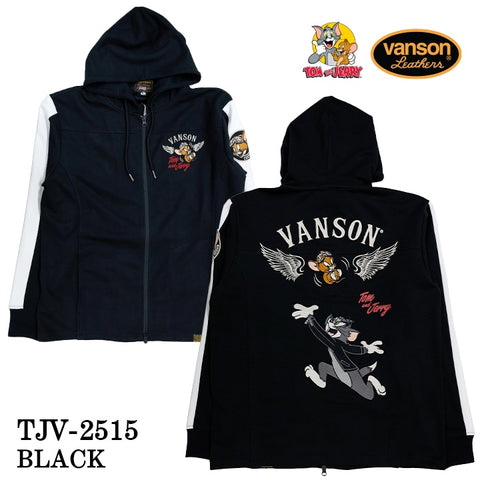 VANSON×TOM&JERRY バンソン トム＆ジェリー ドライメッシュ ZIPパーカー tjv-2515
