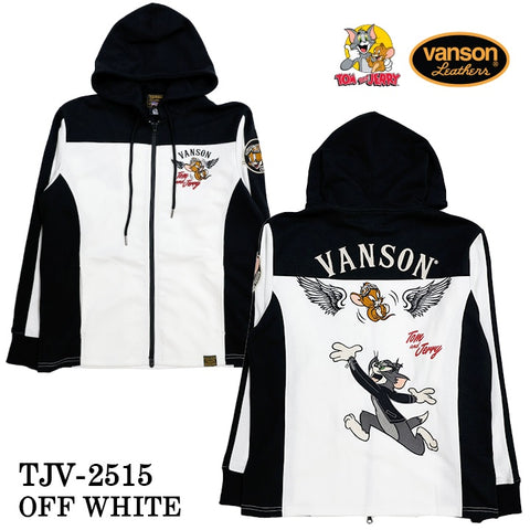 VANSON×TOM&JERRY バンソン トム＆ジェリー ドライメッシュ ZIPパーカー tjv-2515