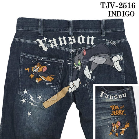 VANSON×TOM&JERRY バンソン コラボ トムとジェリー デニムパンツ ジーンズ ボトム tjv-2516