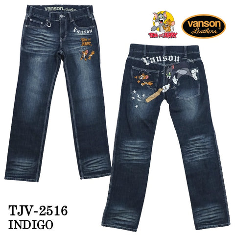 VANSON×TOM&JERRY バンソン コラボ トムとジェリー デニムパンツ ジーンズ ボトム tjv-2516