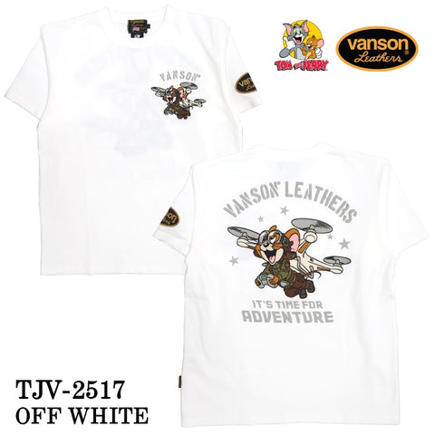 VANSON×TOM&JERRY TEE バンソン トム＆ジェリー 天竺 半袖Tシャツ tjv-2517