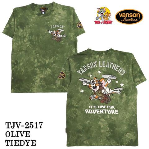 VANSON×TOM&JERRY TEE バンソン トム＆ジェリー 天竺 半袖Tシャツ tjv-2517
