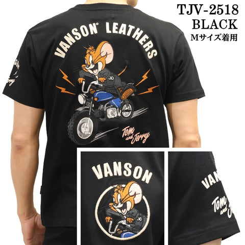 VANSON×TOM&JERRY TEE バンソン トム＆ジェリー 天竺 半袖Tシャツ tjv-2518