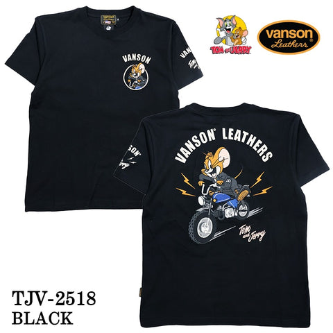 VANSON×TOM&JERRY TEE バンソン トム＆ジェリー 天竺 半袖Tシャツ tjv-2518