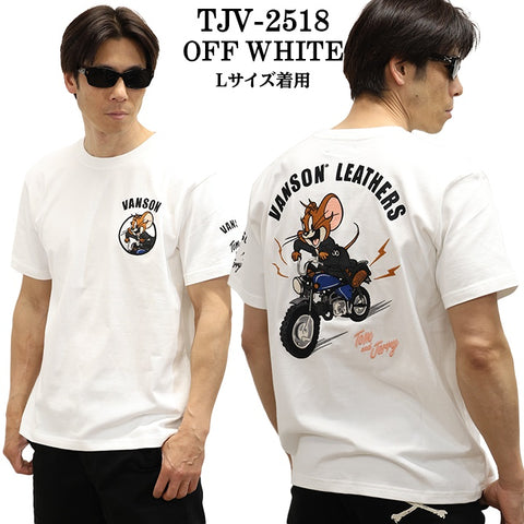 VANSON×TOM&JERRY TEE バンソン トム＆ジェリー 天竺 半袖Tシャツ tjv-2518