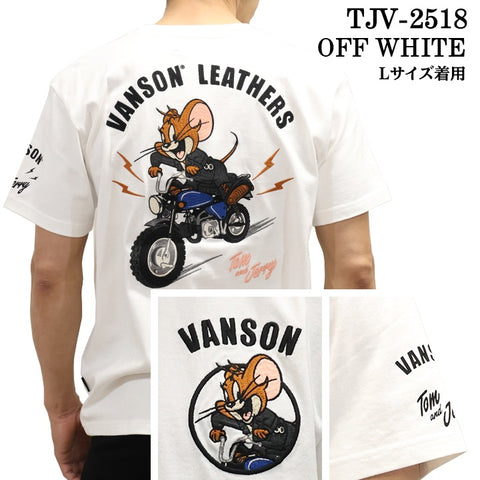 VANSON×TOM&JERRY TEE バンソン トム＆ジェリー 天竺 半袖Tシャツ tjv-2518