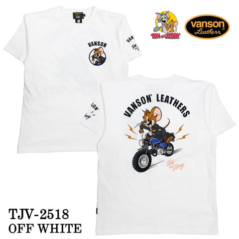 VANSON×TOM&JERRY TEE バンソン トム＆ジェリー 天竺 半袖Tシャツ tjv-2518