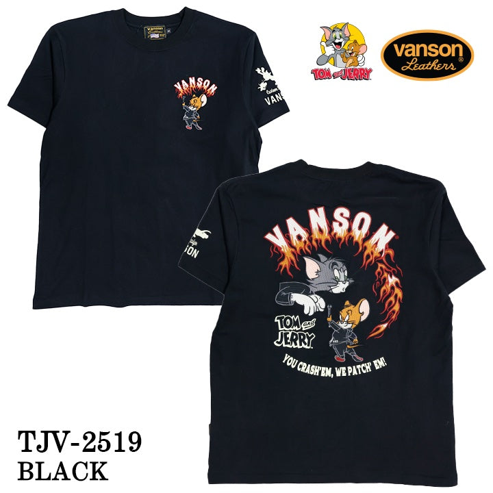 VANSON×TOM&JERRY TEE バンソン トム＆ジェリー 天竺 半袖Tシャツ tjv-2519