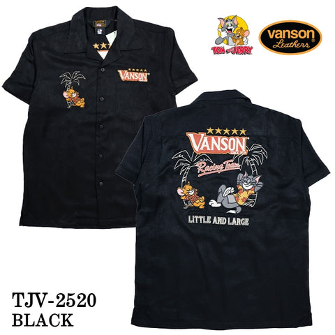 VANSON×TOM&JERRY TEE バンソン トム＆ジェリー レーヨン 半袖シャツ tjv-2520