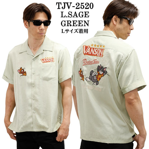 VANSON×TOM&JERRY TEE バンソン トム＆ジェリー レーヨン 半袖シャツ tjv-2520