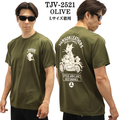 VANSON×TOM&JERRY TEE バンソン トム＆ジェリー ドライ 半袖Tシャツ tjv-2521
