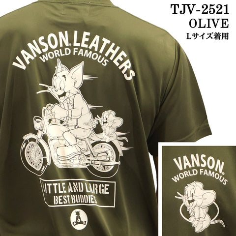 VANSON×TOM&JERRY TEE バンソン トム＆ジェリー ドライ 半袖Tシャツ tjv-2521