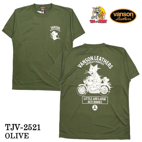 VANSON×TOM&JERRY TEE バンソン トム＆ジェリー ドライ 半袖Tシャツ tjv-2521