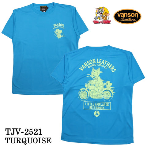 VANSON×TOM&JERRY TEE バンソン トム＆ジェリー ドライ 半袖Tシャツ tjv-2521