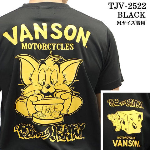 VANSON×TOM&JERRY TEE バンソン トム＆ジェリー ドライ 半袖Tシャツ tjv-2522
