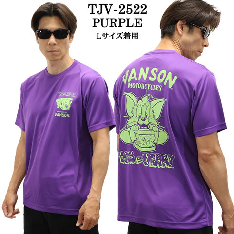 VANSON×TOM&JERRY TEE バンソン トム＆ジェリー ドライ 半袖Tシャツ tjv-2522