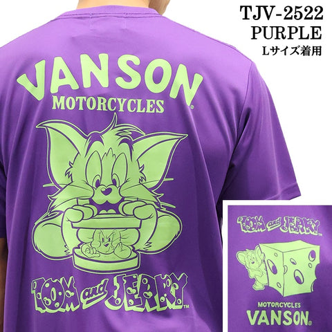 VANSON×TOM&JERRY TEE バンソン トム＆ジェリー ドライ 半袖Tシャツ tjv-2522