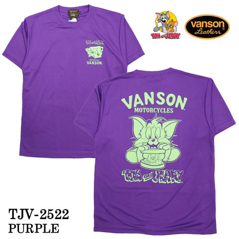 VANSON×TOM&JERRY TEE バンソン トム＆ジェリー ドライ 半袖Tシャツ tjv-2522