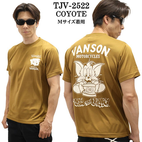 VANSON×TOM&JERRY TEE バンソン トム＆ジェリー ドライ 半袖Tシャツ tjv-2522