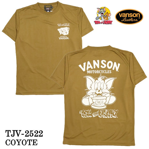 VANSON×TOM&JERRY TEE バンソン トム＆ジェリー ドライ 半袖Tシャツ tjv-2522