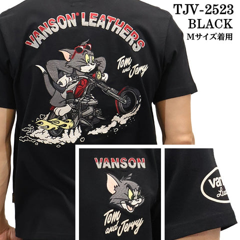 VANSON×TOM&JERRY TEE バンソン トム＆ジェリー 天竺 半袖Tシャツ tjv-2523