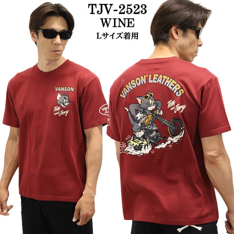 VANSON×TOM&JERRY TEE バンソン トム＆ジェリー 天竺 半袖Tシャツ tjv-2523