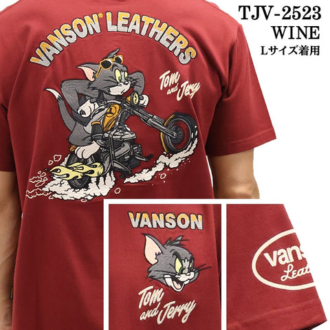VANSON×TOM&JERRY TEE バンソン トム＆ジェリー 天竺 半袖Tシャツ tjv-2523